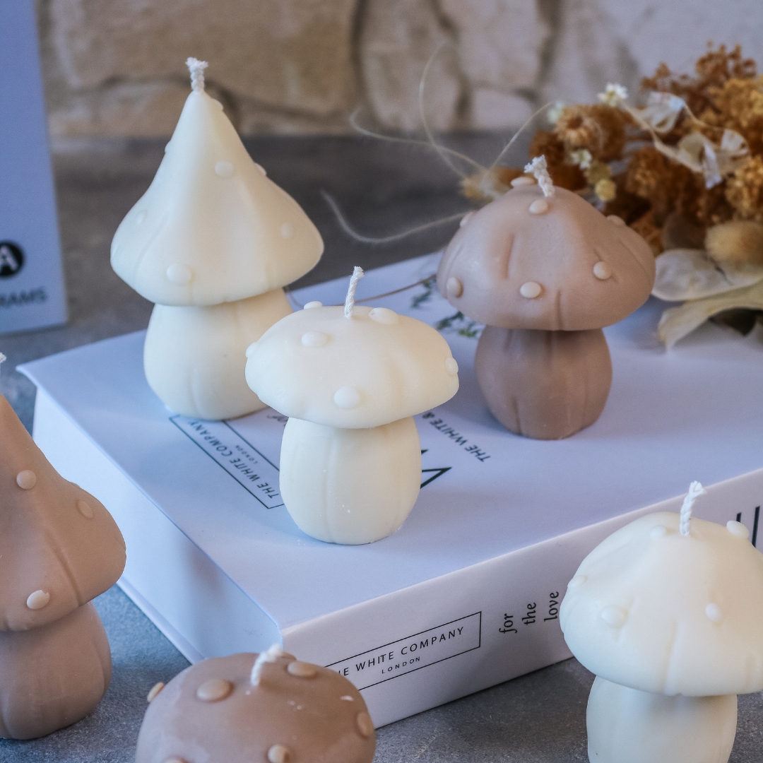 Pilz Kerze Herbst - handgemacht aus Rapswachs - Deko Halloween