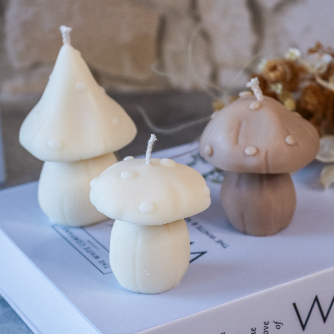 Pilz Kerze Herbst - handgemacht aus Rapswachs - Deko Halloween – Bild 4