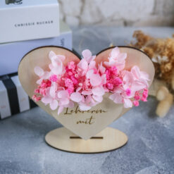 Erzieherin Lehrerin Abschied Geschenk Herz mit Trockenblumen - Abschiedsgeschenk Kindergarten Schule – Bild 8