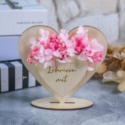 Erzieherin Lehrerin Abschied Geschenk Herz mit Trockenblumen - Abschiedsgeschenk Kindergarten Schule – Bild 6