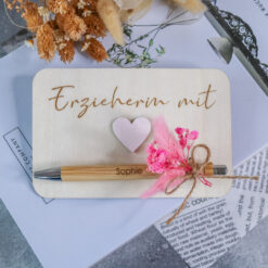 Kugelschreiber mit Geschenkkarte - personalisiert mit Name - Geschenk Lehrerin Erzieherin Abschied Schule Kindergarten – Bild 9