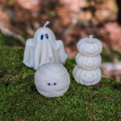 Halloween Box mit 3 Kerzen aus Rapswachs - Deko Herbst Halloween Interior