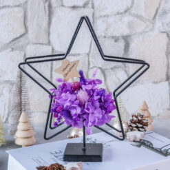 Stern aus Metall dekoriert mit Trockenblumen - Dekoration Winter Weihnachten – Bild 7