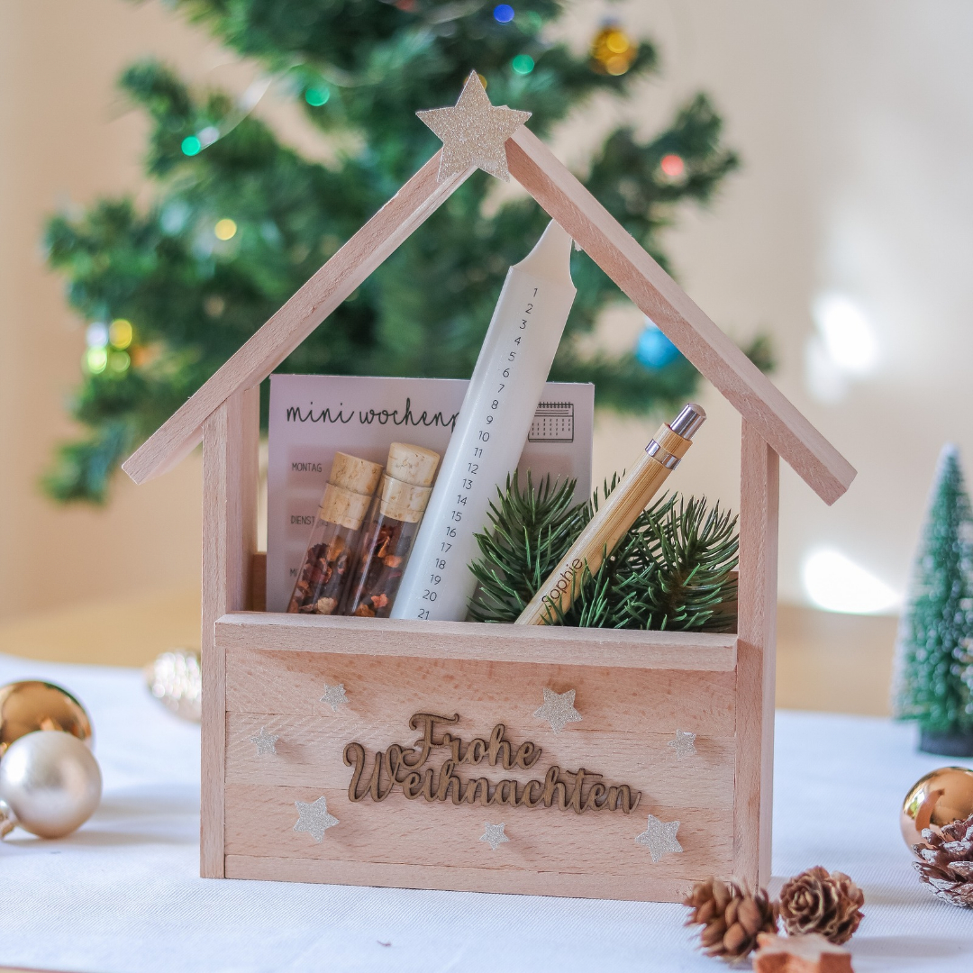 Weihnachtsmarkt to Go - Weihnachtshaus Weihnachtsbude Verpackung Weihnachten zum Verschenken